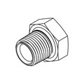 Tompkins Hydraulic Fitting-Steel02MP HEX HEAD PLUG 5406-P-02